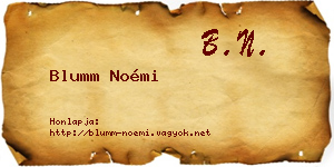 Blumm Noémi névjegykártya